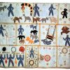 Early African quilt surface pattern with geometric textile motifs