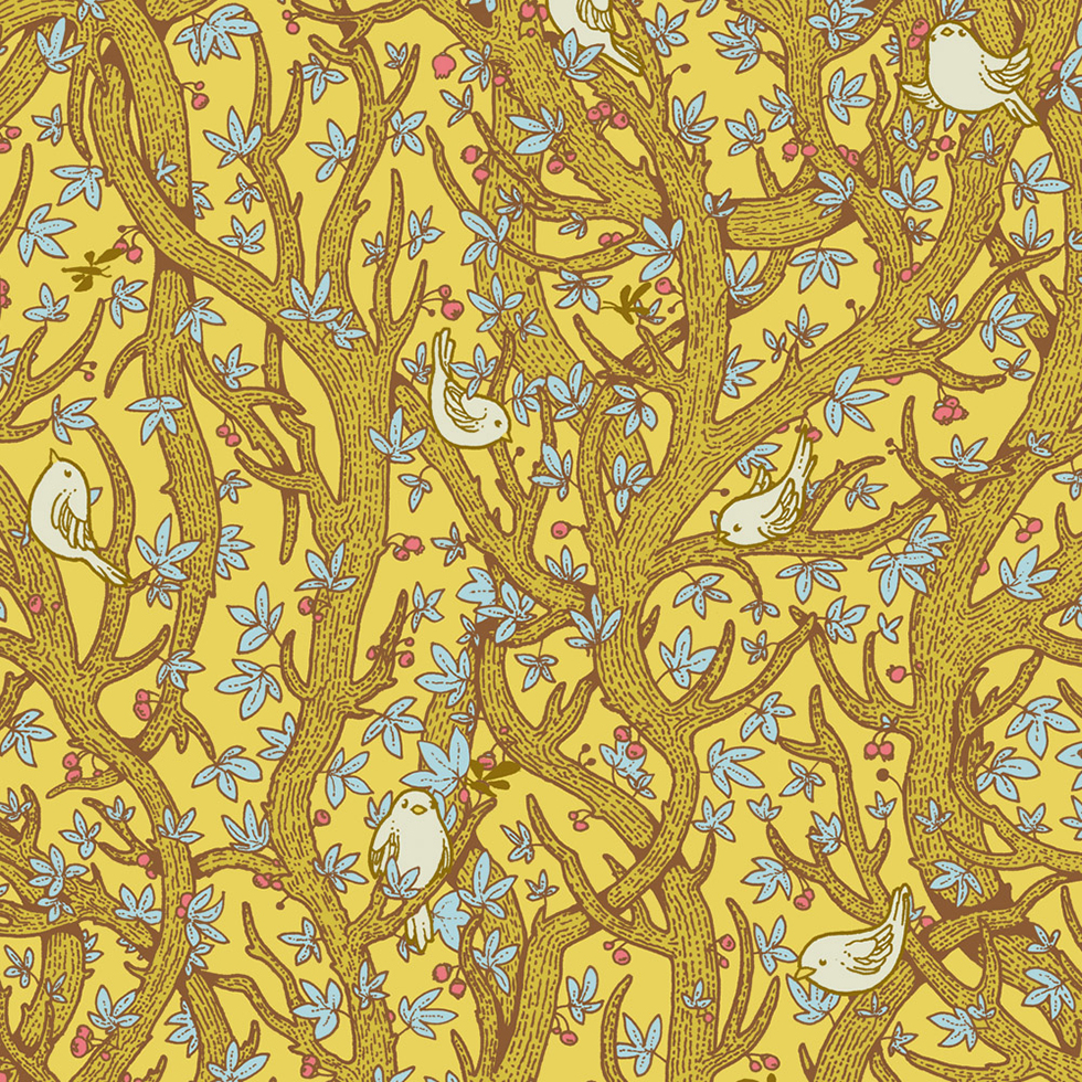 1 - singing forest (yellow) - celandine design