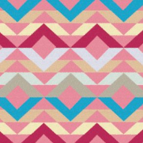 Pendleton-inspired Navajo blanket weave surface pattern design in tossed repeat layout