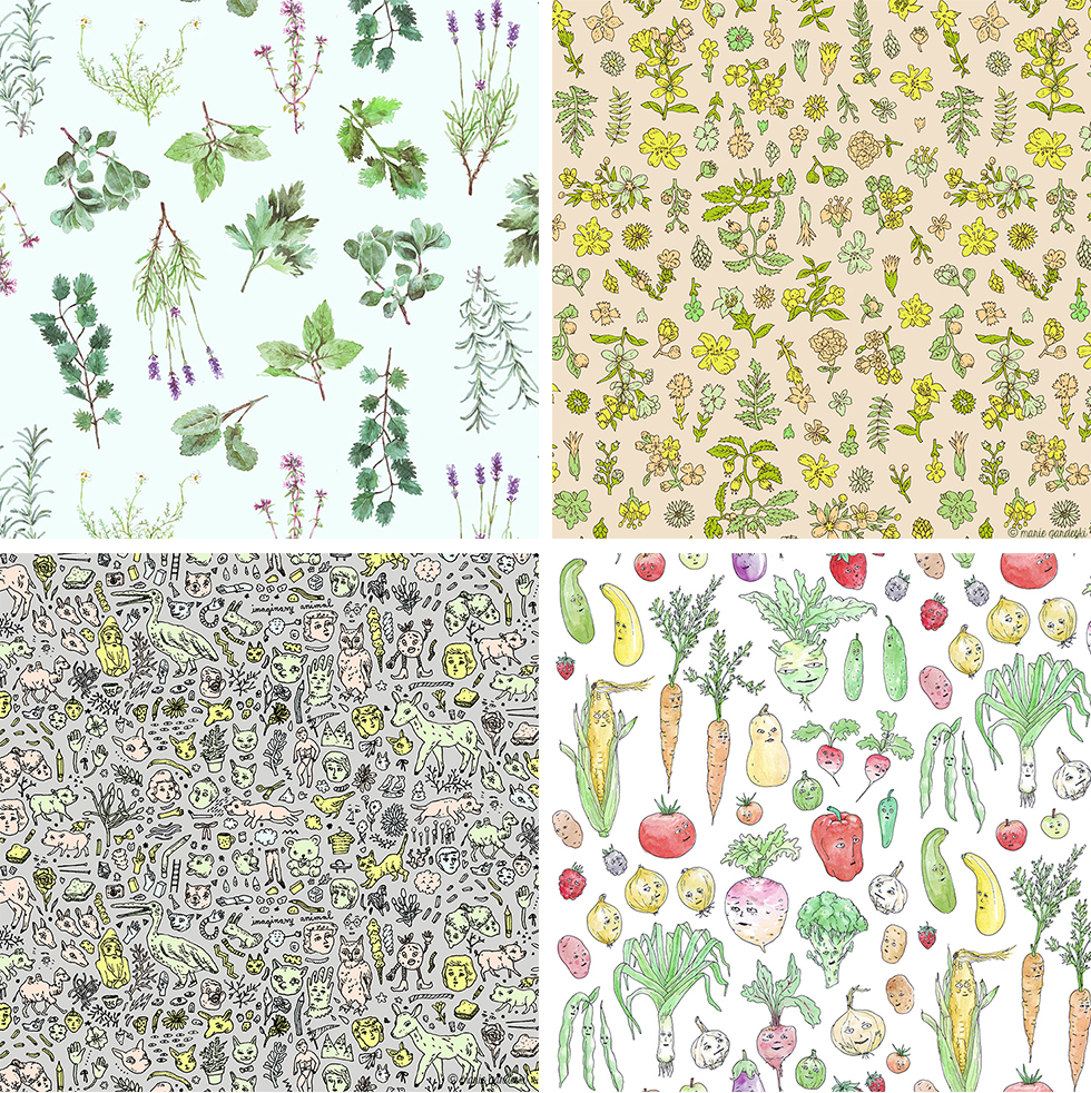 Watercolor Herb Garden Pattern Marie Gardeski (1) copy