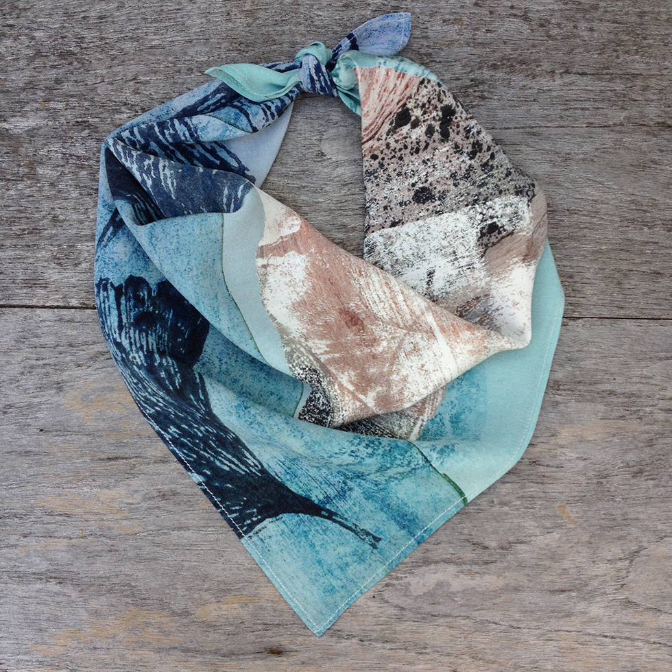 Vivien Haley Ginkgo Blue Kerchief - for PO
