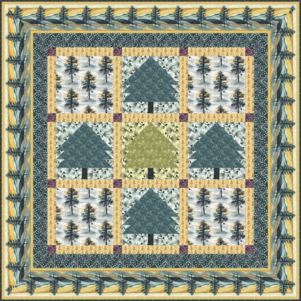 Native Pine table topper-wall quilt