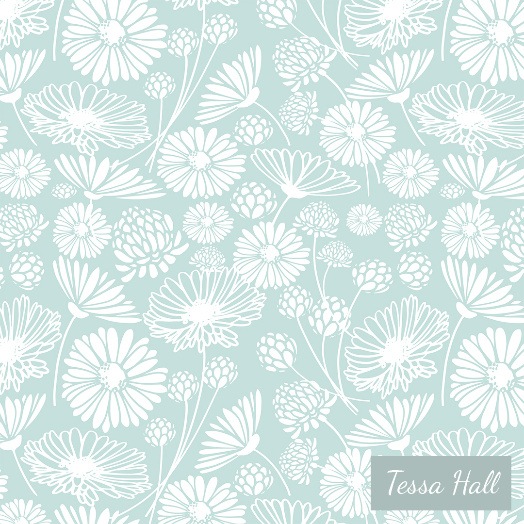 FIELD FLORALS CAMEO BLUE - For Pattern Observer