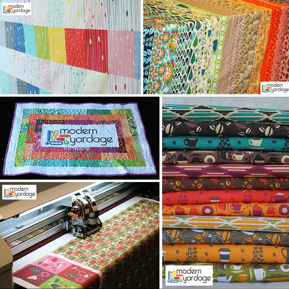 Modern quilting fabric yardage featuring geometric surface pattern repeat design