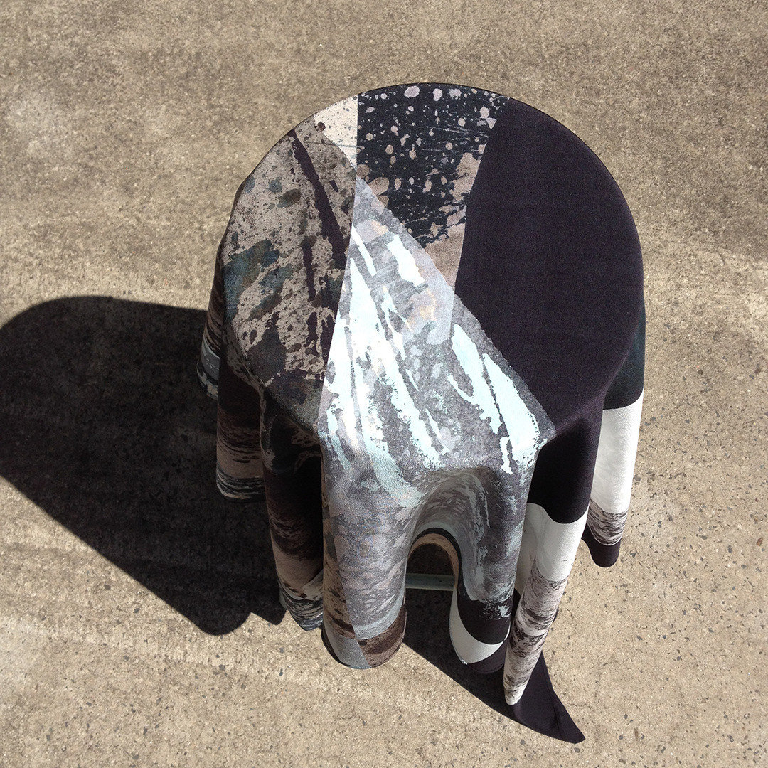 Vivien Haley Hibiscus square silk scarf detail