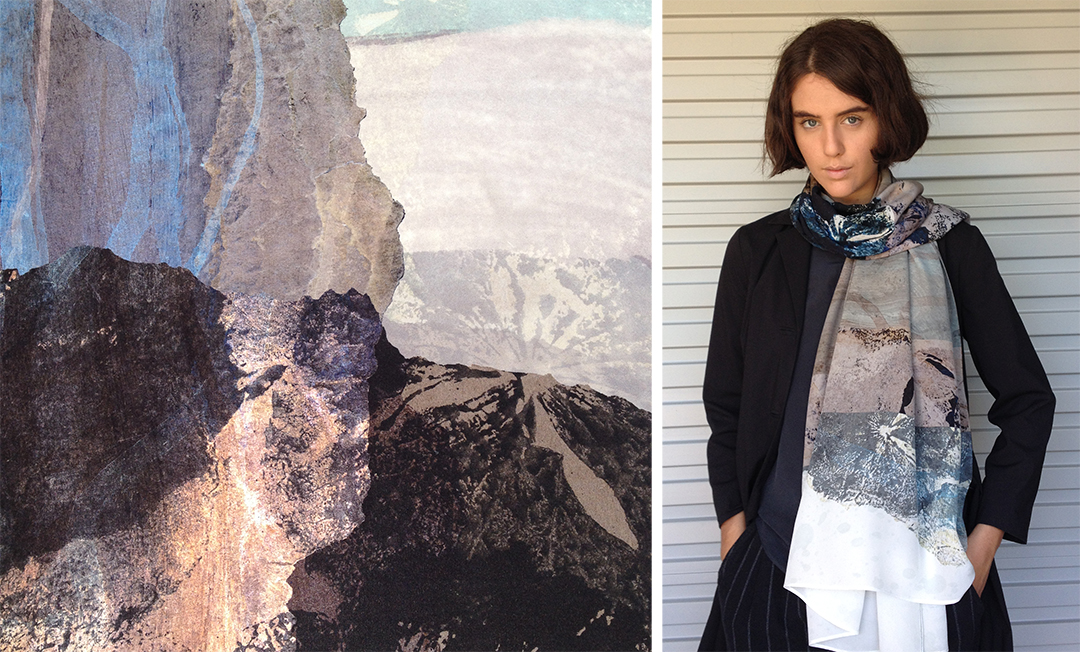 Vivien Haley Nasturtium rectangle silk scarf detail