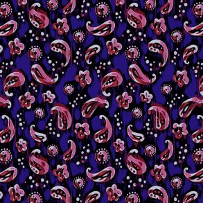 Tossed surface pattern design with evenly distributed motifs in a seamless repeat