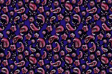 Tossed surface pattern design with evenly distributed motifs in a seamless repeat